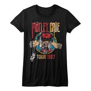 Motley Crue Tour 1987 Black Junior Womens T-Shirt